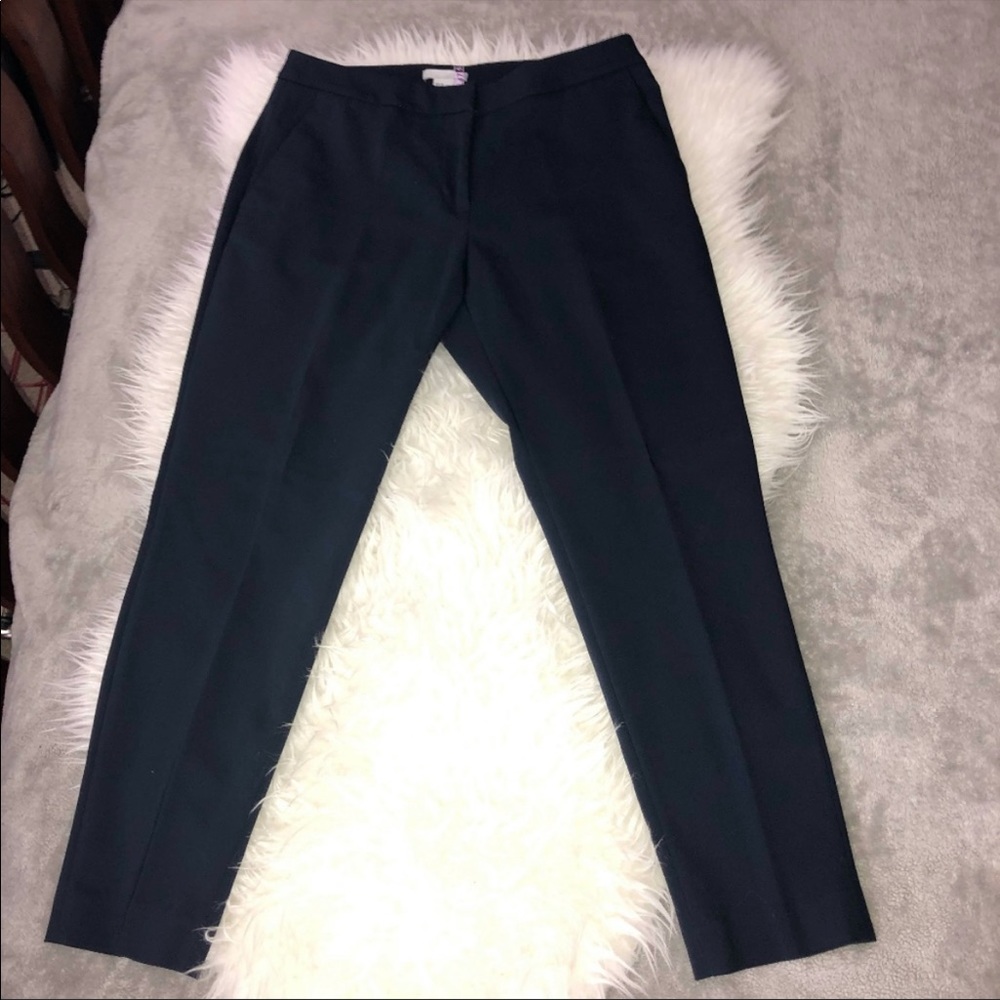 H&M Navy Stretch Cotton Blend Ankle Pants Sz 8